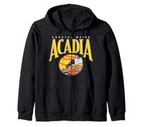 Trendy Apparel Costal Maine Acadia Lighthouse Ocean Sunset Felpa con Cappuccio