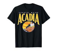 Trendy Apparel Costal Maine Acadia Lighthouse Ocean Sunset Maglietta