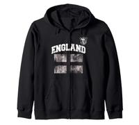 Trendy Apparel England Distressed English Flag Chest Crest Felpa con Cappuccio