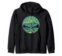 Trendy Apparel Explore Relaxing Night Sky Over Forest Lake Felpa con Cappuccio