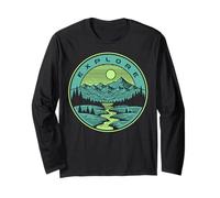 Trendy Apparel Explore Relaxing Night Sky Over Forest Lake Maglia a Manica