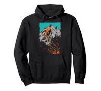 Trendy Apparel Extreme Sport Mountain Biker Scenic Back Drop Felpa con Cappuccio