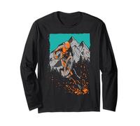 Trendy Apparel Extreme Sport Mountain Biker Scenic Back Drop Maglia a Manica