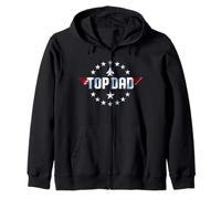 Trendy Apparel Father's Day Top Dad Fighter Jet & Stars Icon Felpa con Cappuccio