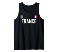 Trendy Apparel France Bold Text National Crest & Flag Badge Canotta