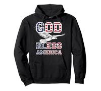 Trendy Apparel God Bless America Flag Print Text Bald Eagle Felpa con Cappuccio