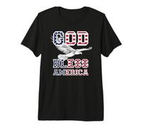 Trendy Apparel God Bless America Flag Print Text Bald Eagle Maglietta Premium