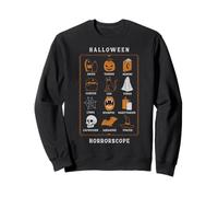 Trendy Apparel Halloween Horrorscope Black Cat Bat Ghost Felpa