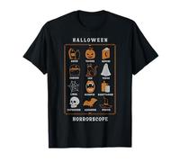 Trendy Apparel Halloween Horrorscope Black Cat Bat Ghost Maglietta