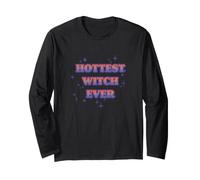 Trendy Apparel Halloween Hottest Witch Ever Funny Quote Maglia a Manica