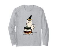 Trendy Apparel Halloween Leave Me Alone Potion Witch Cat Maglia a Manica
