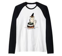 Trendy Apparel Halloween Leave Me Alone Potion Witch Cat Maglia con Maniche Raglan