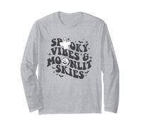 Trendy Apparel Halloween Spooky Vibes Moonlit Skies Ghost Maglia a Manica