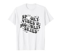 Trendy Apparel Halloween Spooky Vibes Moonlit Skies Ghost Maglietta