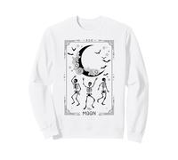 Trendy Apparel Halloween The Moon Skeleton Bats Tarot Card Felpa