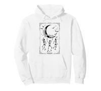 Trendy Apparel Halloween The Moon Skeleton Bats Tarot Card Felpa con Cappuccio