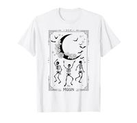 Trendy Apparel Halloween The Moon Skeleton Bats Tarot Card Maglietta