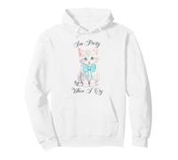 Trendy Apparel I'm Pretty When I Cry Cute Kitten Blue Bow Felpa con Cappuccio