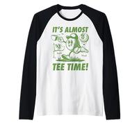Trendy Apparel It's Almost Tee Time! Running Toon Golf Ball Maglia con Maniche Raglan