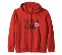Trendy Apparel Kiss Cam Club Lipstick Vintage Dark Logo Felpa con Cappuccio