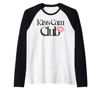 Trendy Apparel Kiss Cam Club Lipstick Vintage Dark Logo Maglia con Maniche Raglan