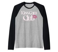 Trendy Apparel Kiss Cam Club Lipstick Vintage Light Logo Maglia con Maniche Raglan