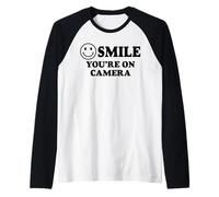 Trendy Apparel Kiss Cam Smile You Are On Camera Maglia con Maniche Raglan