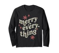 Trendy Apparel Merry Evreything JingleBells Mistletoe Carols Maglia a Manica