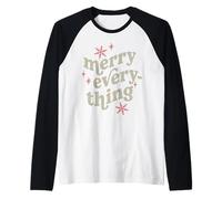 Trendy Apparel Merry Evreything JingleBells Mistletoe Carols Maglia con Maniche Raglan