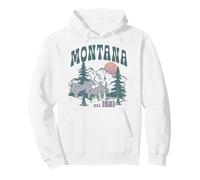 Trendy Apparel Montana Glacier Park EST 1901 Forest Sun Rise Felpa con Cappuccio