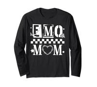 Trendy Apparel Mother's Day Emo Mom Alternative Stencil Font Maglia a Manica