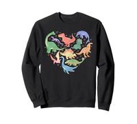 Trendy Apparel Multiple Dinosaurs Arranged Heart Shape Felpa