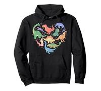 Trendy Apparel Multiple Dinosaurs Arranged Heart Shape Felpa con Cappuccio