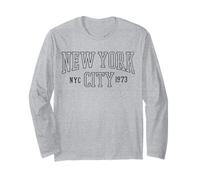 Trendy Apparel New York City NYC 1973 Bold Hollow Text Maglia a Manica