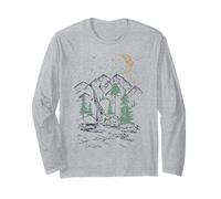 Trendy Apparel Night of Stars Beautiful Mountain Waterfall Maglia a Manica