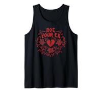 Trendy Apparel Not Your Ex Dark Red Broken Heart And Roses Canotta