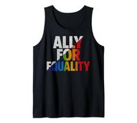 Trendy Apparel Pride Ally for Equality Big Rainbow Text Canotta