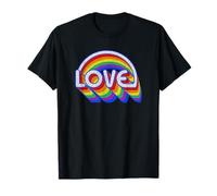 Trendy Apparel Pride Love Stacked Rainbow Lettering And Arch Maglietta