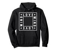 Trendy Apparel Pride Love Wins Love Wins Square And Hearts Felpa con Cappuccio