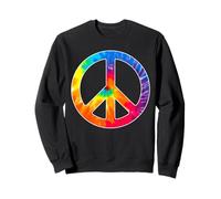 Trendy Apparel Pride Rainbow Tie Dye Peace Big Chest Symbol Felpa