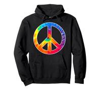 Trendy Apparel Pride Rainbow Tie Dye Peace Big Chest Symbol Felpa con Cappuccio