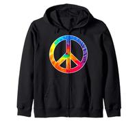 Trendy Apparel Pride Rainbow Tie Dye Peace Big Chest Symbol Felpa con Cappuccio
