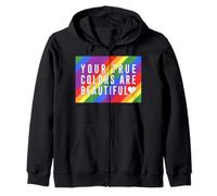 Trendy Apparel Pride Your True Colors Are Beautiful Heart Felpa con Cappuccio
