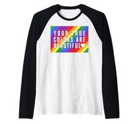Trendy Apparel Pride Your True Colors Are Beautiful Heart Maglia con Maniche Raglan