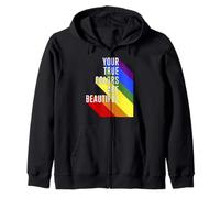 Trendy Apparel Pride Your True Colors Are Beautiful Rainbow Felpa con Cappuccio