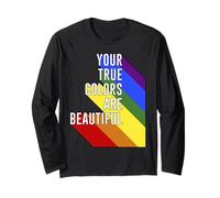 Trendy Apparel Pride Your True Colors Are Beautiful Rainbow Maglia a Manica