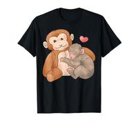 Trendy Apparel Punch The Monkey Cuddling His Plushy Drawing Maglietta