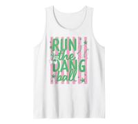 Trendy Apparel Run The Dang Ball Baseball Bow Stars Stripes Canotta