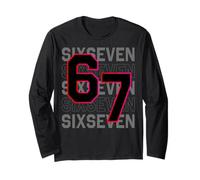 Trendy Apparel Six Seven #67 Stacked Text Poster Maglia a Manica