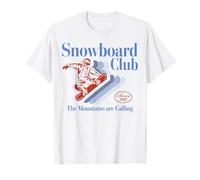 Trendy Apparel Snowboard Club The Mountains Are Calling 1982 Maglietta